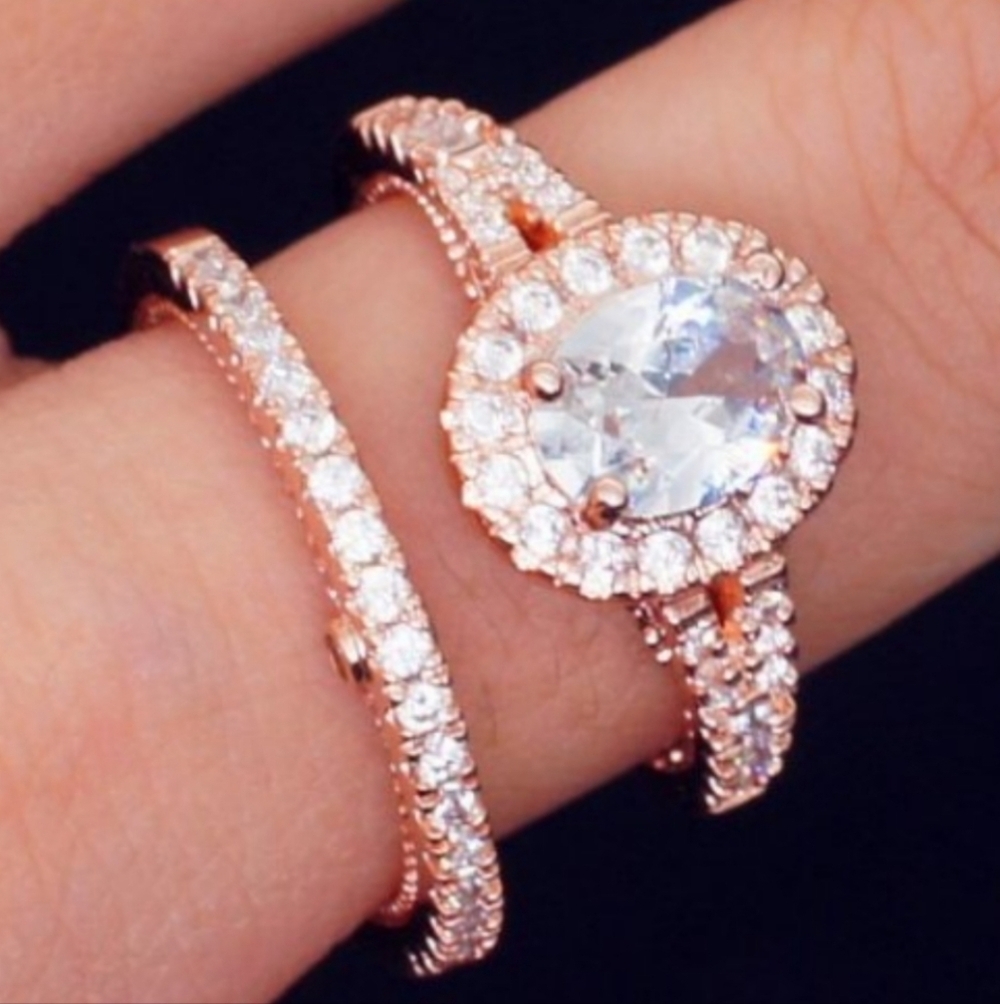 White gold filled ,White Topaz  Set Ring Size 9